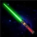 Light Up LED Saber with FX Sound Effects, Retractable Light Swords, Blue Red Green Yellow, for Halloween Dress Up Parties Birthday Christmas Galaxy War Fighters (Green)
