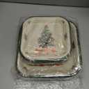 Umigy Paper Christmas Plates, 100 Pcs Disposable Square Plates Set, 50 x 9'' Dinner + 50 x 7'' Dessert, Green Tree Design, Festive Winter Holiday Party Supplies