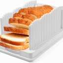 Bread Slicer for Homemade Bread, Bread Slicing Guide Adjustable Width, 3 Thickness Options with Crumb Tray, Foldable Slicer Guide, Compact Bread Cutting Guide For Homemade Bread, Bagels, Sandwich