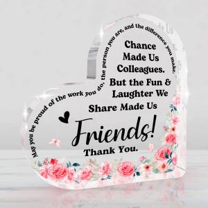 Thank You Gifts for Coworkers Motivational Desk Decor Appreciation Gifts Heart Shape Acrylic Plaque Christmas Inspirational Quotes Farewell Gift for Social Worker Coach Nurse Home Office Desktop Decor