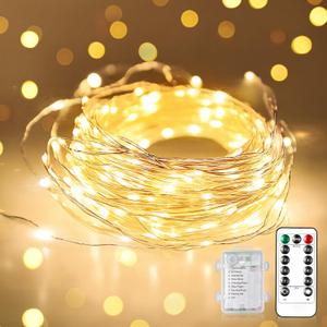 3 x WdtPro Fairy Lights Battery Operated with Remote, 33Ft 100 LED Battery Powered String Lights with Timer, Outdoor Waterproof 8 Modes Twinkle Lights for Bedroom Indoor Christmas Decor Warm White