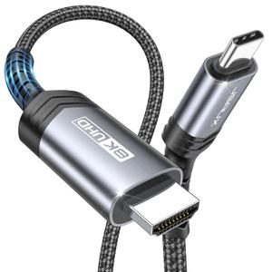 JSAUX USB C to HDMI 2.1 Cable [ 8K@60Hz 4K@240Hz ] 6.6 FT Aluminum Type C to HDMI Ultra High-Speed Braided Cord [Thunderbolt 4/3] Support 48Gbps/HDR/HDCP 2.3 Compatible with Laptop, Tablet, Galaxy S24