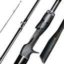 SEASIR Overcast Saltwater/ Freshwater Fishing Rod, BFS Spinning Rod 6'6/ 7'6/ 8'/ 8'6, 2 Piece Bait Casting Rod, Black Baitcaster Rod, Medium/ Medium Heavy, 36T Carbon Fiber, Fuji O, Bass Catfish Trout Rod