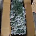 5FT Snow Flocked Artificial Christmas Tree, Unlit Xmas Tree with Pine Cones, 600 Branch Tips, Mini Holiday Christmas Tree with Metal Stand and Hinged Branches