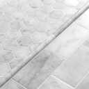 10-Pack Carrara White Marble Pencil Liner Tile, 3/4" x 12" Honed Natural Stone Bullnose Tile Edge Trim Molding for Kitchen Backsplash, Bathroom and Shower Wall