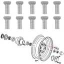 Front & Rear Wheel Hub Lug Bolts 9/16-18 x 1-1/8" Fit for John Deere Tractor Replacement for JD16 Bolts (Pack of 10)