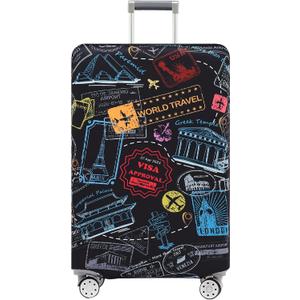 Travelkin Luggage Covers For Suitcase Tsa Approved,Suitcase Cover Protector Fit 18-32 Inch Luggage (XL, 2-World Marks-Colorful)