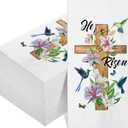 Pasimy 100 Pcs He Is Risen Napkins Bulk Spring Easter Dinner Napkins Jesus Cross Paper Napkin Happy Easter Decorative Towels with Cross for Religious Egg Hunt Resurrection Decoration Supplies