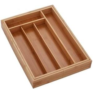 Copco Expandable Bamboo Flatware Drawer Organizer, 18" x 13" - Adjustable Storage Tray for Utensils, Cutlery, Tools - Expands to Fit Most Drawers, Ideal for Kitchen & Home Organization