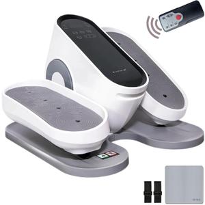 Under Desk Elliptical Exercise Machines, Quiet Electric Seated Ellipse Leg Exerciser for Seniors Adults, Compact Portable Foot Pedal Training Equipment with Remote Control for Home Office