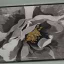 Framed Abstract Flower Wall Art, 24x36 Inch Black White Gold Floral Canvas Print, Modern Luxury Peony Painting, Neutral Home Decor for Living Room Bedroom Office