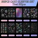 500pcs Holographic Card Sleeves Trading Card Sport Games 66x91mm Photocards for Collectors Players Durable Protectors Laser Flashing Transparent Snowflake Butterfly Rainbow Star Glass Heart Sakura