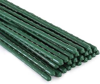 Xiny Tool Garden Stakes, 25 Pack Steel Plant Garden Tomato Stakes with Plastic Coat for Climbing Plants (25 Pack 58 Inch)