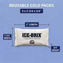 ICE-BRIX Ice Packs for Shipping 5 X 2 3/4" (96 Pack Bulk) Food-Safe Reusable Refrigerant Gel Ice Packs for Lunch Boxes, Coolers & Mailing Perishables; Instant Cold Packs for Shipping