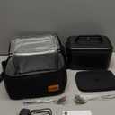 Cordless Electric Lunch Box for Adults, 1.4L Heated Lunch Box for Men with Smart Meal Scheduling & Auto Keep Warm, Portable Food Warmer for Car with Insulated Bag, Ice Pack (Meteorite Black)