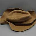 Women's Western Straw Cowboy Hats Men's Straw Cowgirl Hat Wide with Shapeable Wide Brim Foldable Vacation Beach Sun Hat (Khaki)