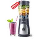 Mueller Smoothie Blender for Smoothies - Personal Blender for Shakes, Frozen Drinks, Baby Food & More, 15oz Travel Cup and Lid, Durable Stainless Steel Blades for Powerful Blending Performance, Grey