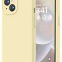 LOVE 3000 Designed for iPhone 14 Case, Premium Silicone with [Soft Anti-Scratch Microfiber Lining] Shockproof Protective Phone Case for Men Women Girls 6.1", Creamy Yellow