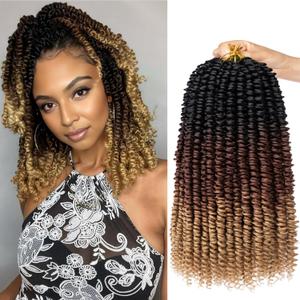 Xtrend 8 Packs Passion Twist Crochet Hair 10 Inch Pre Twisted Natural Passion Twist Hair, Pre Looped Crochet Braids Hair For Women Bohemian Synthetic Passion Braiding Hair Extension (8packs, 1B3027#)