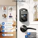 Veise Fingerprint Door Lock with 2 Lever Handles - Keyless Entry Door Lock, Electronic Keypad Deadbolt, Digital Smart Code & Front Handle Sets, Auto-Locking, Easy Installation, Matte Black