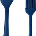 HOTEC 2 pieces Set Basting Brushes Silicone Heat Resistant Pastry Brushes Spread Oil Butter Sauce Marinades for BBQ Grill Barbecue Baking Kitchen Cooking BPA Free Dishwasher Safe (Classic Blue)