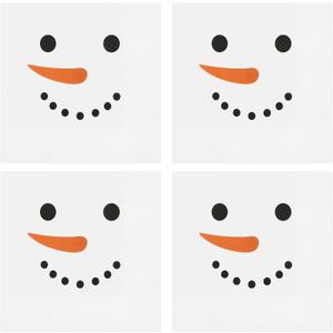 100Pcs Snowman Luncheon Napkins Christmas Snowman Paper Hand Napkins 6.5 x 6.5 Inch Winter Snowman Face Holiday Party Napkins for Christmas Party Supplies Decorations