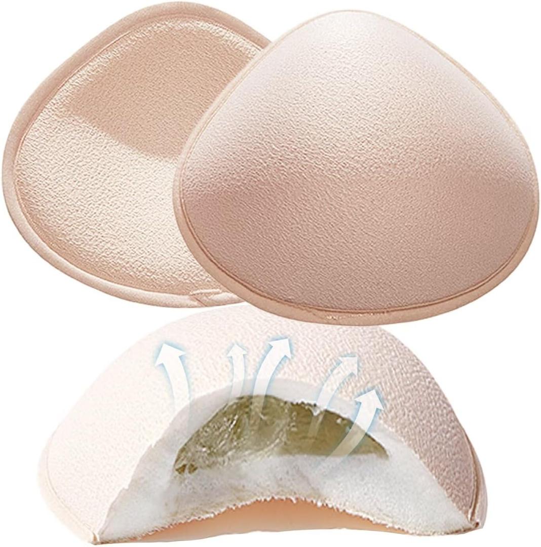 Mastectomy Breast Prosthesis Breast Form Latex Foam with Silicone Pads for Post-Mastectomy Pockets Bra Swimsuit, Triangle L (For Bra XL/38B/36C/40A)