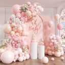 119pcs Pink Balloon Arch Kit, Light Pink Balloon Arch Kit with Nude Balloons for Bridal Shower Gender Reveal Wedding Baby Shower Birthday Party Decorations