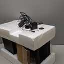 MSEONWXI Curved Outdoor Waterfall Fountain, 36.2" Elegant Outdoor Water Fountain with LED Lights for Patio, Garden, Backyard, Modern Large Relaxing Water Feature (24382)