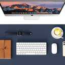 WAYBER Leather Desk Pad Protector, Waterproof Mouse Pad, PU Desk Mat, Office Desk Cover, Desk Writing Mat for Office/Home/Work/Cubicle (Blue) 31.5x15.8 in