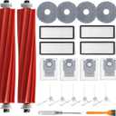 Accessories Kit for Roborock Qrevo S/Qrevo Plus/Qrevo Pro/Qrevo MaxV Not for Q RevoRobot Vacuum, 2 Main Brush Roller, 4 Hepa Filters,4 Mop Pads, 4 Dust Bags, 6 Side Brush, 22 Pack Replacement Parts