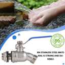 High Flow Rain Barrel Spigot, Lead-free304 Stainless Steel Faucet Kit for Plastic and Other Top Open Barrel, Quarter Turn Spigot