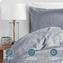 Bare Home Bedding Duvet Cover Queen Size - Premium 1800 Super Soft Collection - Lightweight Duvet Cover - Soft Textured Bedding (Queen, Heathered Midnight Blue)