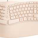 Split Ergonomic Keyboard Wireless with Cushioned Wrist & Palm Rest