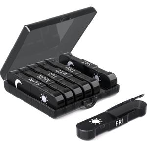 Large Weekly Pill Organizer 2 Times a Day, Travel Pill Box 7 Day, Portable Daily Pill Case, AM PM Pill Container for Medication, Vitamin, Fish Oils, Supplement