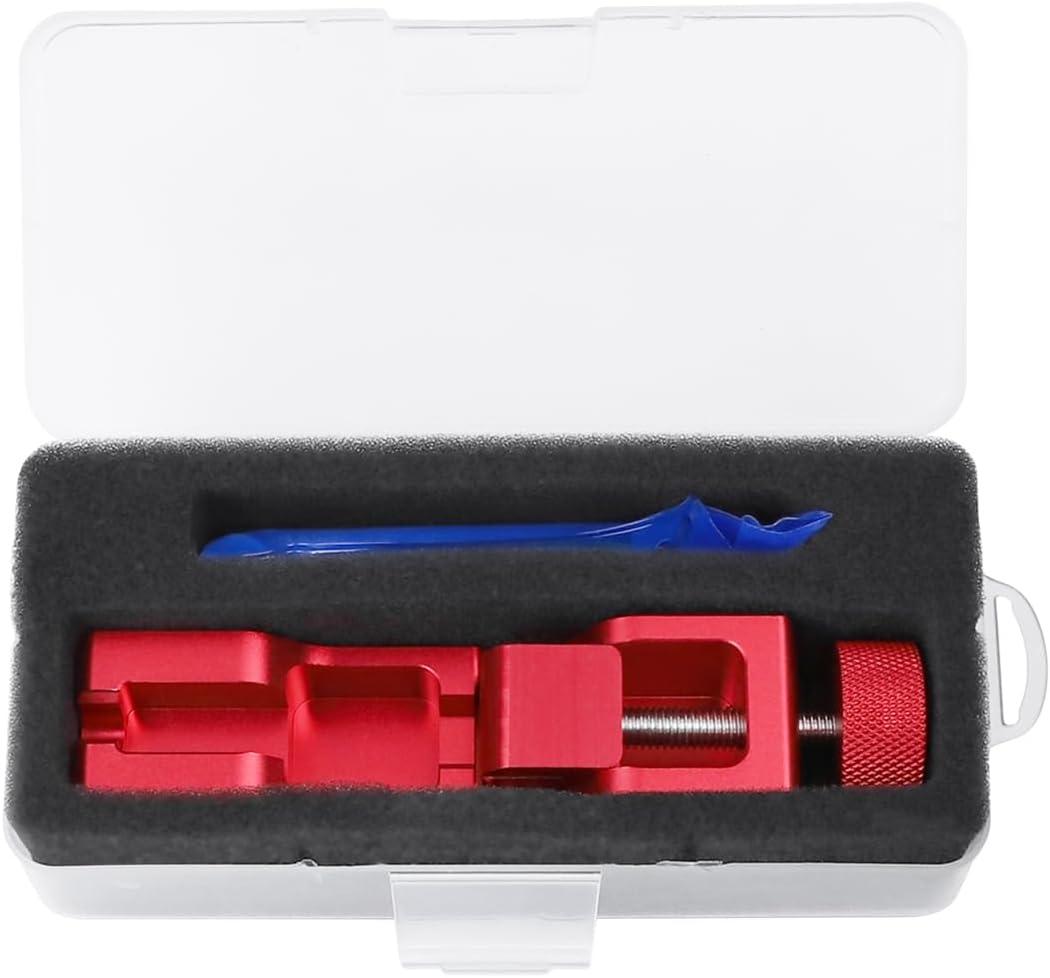 Universal Spark Plug Gap Tool with 32 Blade Steel Feeler Gauge, Spark Plug Gapping Tool for Most 10mm 12mm 14mm 16mm Spark Plugs, Spark Plug Gapper Adjustment Tool, Red