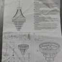 Wellmet Black Crystal Chandelier Light, 30 Modern French Empire Chandeliers for Living Room, Gothic Large Raindrop Lighting Fixture Hanging for Dining Room, Foyer, Entryway, Bedroom, High Ceiling