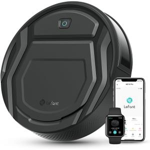 Lefant M210P Robot Vacuum, Powerful Suction, Quiet, Ultra-Slim, 120 Mins Runtime, Self-Charging Robotic Vacuum Cleaner, WiFi/App/Alexa Control, Ideal for Pet Hair & Hard Floors (Black)