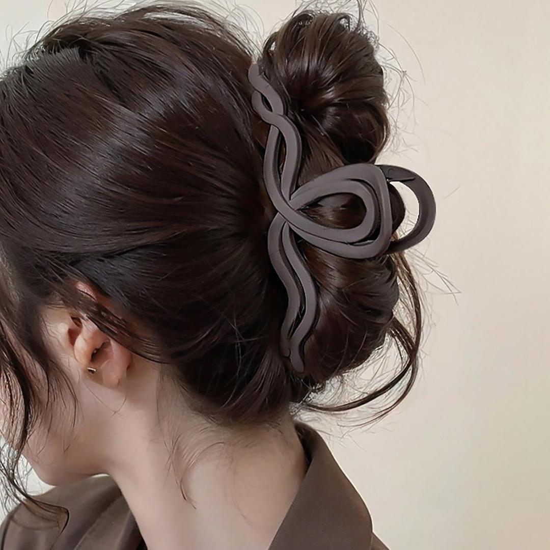 Large Hair Claw Clips Big Wave Claw Clip Irredular Huge Hairclip Vintage Brown Claw Hair Clip Barrette Non Slip Hair Clips Bun hair Barrette Minimalist Hairpin