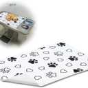 24x36 Inch Non-Slip Dog Grooming Mat for Table Dog Vet Mat Black and White Paw Print Pet Grooming Pad for Cat Pet Checkups Rehabilitation Bath, Waterproof and Easy to Clean