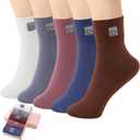 HUGSWEET Thin Soft Cotton Crew Socks for Women Ankle above Bootie Socks Gifts for Women 5-10 Pairs