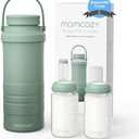 Momcozy 22oz Portable Breast Milk Cooler for Outdoor, Life Saver with 360° Total Cooling for 24 Hours, Larger Capacity Travel Breastmilk Chiller with 2pcs Baby Bottles for Breastmilk Storage, Green