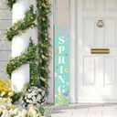 Spring Porch Sign Watercolor Flowers Hello Spring Front Door Hanging Decorations Indoor Outdoor Wooden Vertical Standing Welcome Sign For Home Yard Season Decor 47 x 7.8 inch