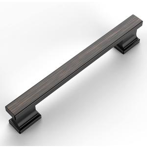 Amerdeco 10 Pack Oil Rubbed Bronze Cabinet Pulls 5 Inch(128mm) Hole Centers Kitchen Cabinet Handles Cabinet Hardware Kitchen Handles for Cabinets Cupboard Handles Drawer Pulls