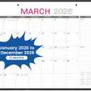 2026 Desk Calendar - Large Desk Calendar 2026, Jan. 2026  Dec. 2026, 22" x 17", Office Supplies, Corner Protector, Ruled Blocks, 2-in-1