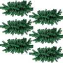 Jutom Artificial Christmas Swag 28 Inch Faux Pine Swag Greenery Pine Swags for Christmas Lush Christmas Window Swags for Mailbox Outdoor Holiday Wreath Home Door Xmas Fireplace Decorating (6 Pcs)