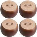 4pcs 40mm Height Brown Eucalyptus Wood Round Bun Furniture Feet Sofa Cabinet Couch Legs