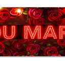 Will You Marry Me Banner 118 x 20 Inch Proposal Theme Wall Backdrop for Home Party Porch Fence Event Romantic Celebration Decor Indoor Outdoor Background Holiday Event Banner