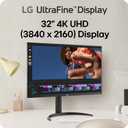 LG 32UR550K-B 32-inch Ultrafine 4K UHD (3840 x 2160) Computer Monitor, HDR10, 60Hz, HDMI, DisplayPort, Tilt/Height/Pivot Adjustable Stand, Black