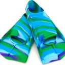 Swimming Training Fins,Comfortable Silicone Flippers for Swimming and Diving,Size Suitable Kids Girls Boys Adult (S ( US Kids 2-3.5 ), BH-Globe)